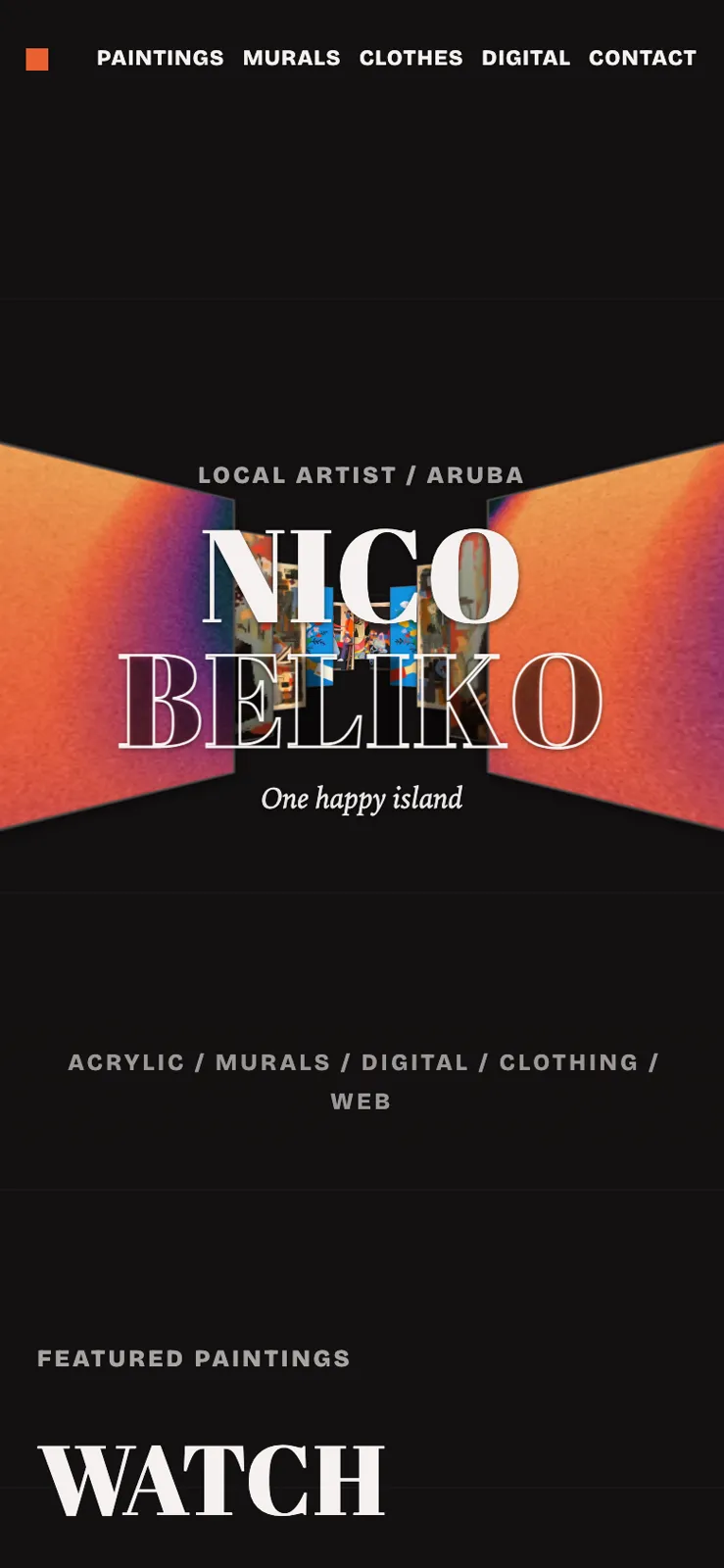 Nico Beliko portfolio homepage